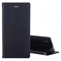 MERCURY lederen etui met documentvak en standaard voor iPhone XS/iPhone X X - zwart