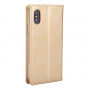 MERCURY lederen etui met documentvak en standaard voor iPhone XS/iPhone X X - goud