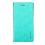 MERCURY lederen etui met documentvak en standaard voor iPhone XS/iPhone X X - turquoise