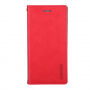 MERCURY lederen etui met documentvak en standaard voor iPhone XS/iPhone X X - rood