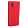 MERCURY lederen etui met documentvak en standaard voor iPhone XS/iPhone X X - rood
