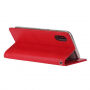 MERCURY lederen etui met documentvak en standaard voor iPhone XS/iPhone X X - rood