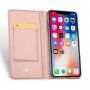 DUX DUCIS-koffer met statief en documentcompartimenten voor Apple iPhone XS - roségoud