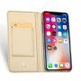 DUX DUCIS-koffer met statief en documentcompartimenten voor Apple iPhone XS - goud