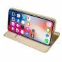 DUX DUCIS-koffer met statief en documentcompartimenten voor Apple iPhone XS - goud