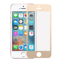 Gehard 3D-glas over de gehele omtrek van de telefoon voor iPhone SE (2016)/ 5S / 5 - 0,3 mm - goud