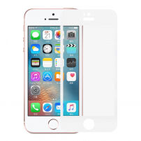 Gehard 3D-glas over de gehele omtrek van de telefoon voor iPhone SE (2016)/ 5S / 5 - 0,3 mm - wit
