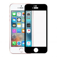 Gehard 3D-glas over de gehele omtrek van de telefoon voor iPhone SE (2016)/ 5S / 5 - 0,3 mm - zwart