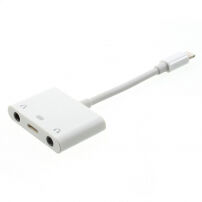 Verminderde bliksemschakelaar met twee 3,5mm jack connectoren en bliksemschakelaar voor Apple iPhone / 8 / 8 / 8 Plus / 7 / 7 / 7 Plus