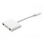 Verminderde bliksemschakelaar met twee 3,5mm jack connectoren en bliksemschakelaar voor Apple iPhone / 8 / 8 / 8 Plus / 7 / 7 / 7 Plus