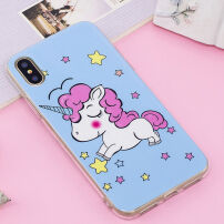 IMD in de donkere, glanzende hoes voor iPhone XS/iPhone X X - blauwe eenhoorn