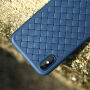 BENKS plastic beschermhoes in gevlochten lederen stijl iPhone XS/iPhone X X - donkerblauw