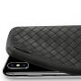BENKS plastic beschermhoes in gevlochten lederen stijl iPhone XS/iPhone X X - donkerblauw