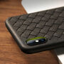 BENKS plastic beschermhoes in gevlochten lederen stijl iPhone XS/iPhone X X - donkerblauw