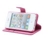 Magnetische behuizing / deksel met standaard en kaartsleuven voor Apple iPhone 4 / 4S - rozig