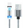 FLOVEME Ronde Magnetische Kabel USB-A / USB-C / Micro USB / Lightning voor iPhone / iPad / iPod / AirPods - 1 m - zilver