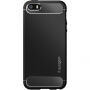 Spigenresistente pantserdeksel voor Apple iPhone SE (2016) / 5S - zwart