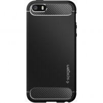Spigenresistente pantserdeksel voor Apple iPhone SE (2016) / 5S - zwart
