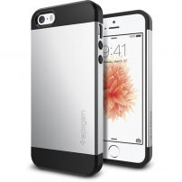 Spigen Thin Protective Armor cover voor Apple iPhone SE (2016) / 5S - zilver