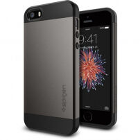 Spigen Thin Protective Armor cover voor Apple iPhone SE (2016) / 5S - grijs