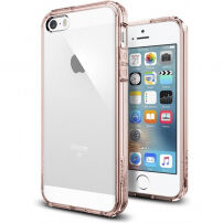 Spigen ultra-dunne hoes met ultra-dunne weerstand Apple iPhone SE (2016) / 5S - transparant met roze kader