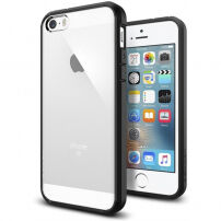 Spigen ultra-dunne hoes met ultra-dunne weerstand Apple iPhone SE (2016) / 5S - transparant met zwart frame