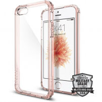 Spigen Crystal Shell Beschermend Polycarbonaat deksel voor Apple iPhone SE (2016) / 5S - helder roze