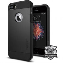 Spigen Armor bestendige dunne afdekking voor Apple iPhone SE (2016) / 5S - zwart