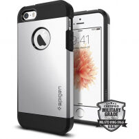 Spigen Armor bestendige dunne afdekking voor Apple iPhone SE (2016) / 5S - zilver
