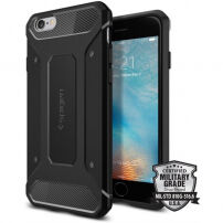 Spigenresistente beschermhoes Pantser voor Apple iPhone 6S - zwart