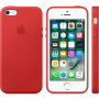 Originele lederen bekleding voor Apple iPhone 5S / SE (2016) - rood