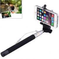 Telescopische selfie stick / monopod met bekabelde trekker voor iPhone - lengte 101,4cm - zwart