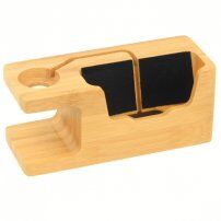 Multifunctioneel oplaadstation voor iPhone / Apple Watch - bamboe