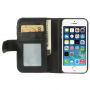 Leren etui met kaartsleuven voor Apple iPhone 5 / 5S / SE (2016) - zwart