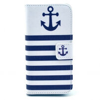 Portemonneehoes met standaard voor Apple iPhone 5 / 5S / SE (2016) - Strepen en ankers