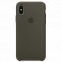 Origineel Apple lederen hoesje iPhone X / XS - donkere olijf