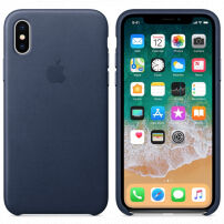 Origineel lederen hoesje Apple iPhone XS - nachtblauw