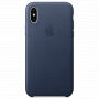 Origineel lederen hoesje Apple iPhone XS - nachtblauw