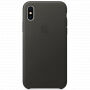 Origineel Apple lederen hoesje iPhone X / XS- houtskool grijs
