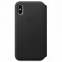 Originele Folio lederen koffer voor Apple iPhone XS - zwart