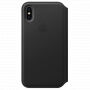 Originele Folio lederen koffer voor Apple iPhone XS - zwart
