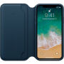 Originele Folio lederen koffer voor Apple iPhone XS - ruimte blauw
