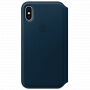 Originele Folio lederen koffer voor Apple iPhone XS - ruimte blauw