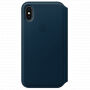 Originele Folio lederen koffer voor Apple iPhone XS - ruimte blauw