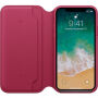 Originele Folio lederen koffer voor Apple iPhone XS - framboos