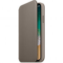 Originele Folio lederen koffer voor Apple iPhone XS - roken
