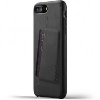 Mujjo luxe lederen overtrek met ruimte voor kaarten voor Apple-iPhone 8 Plus / 7 Plus - zwart