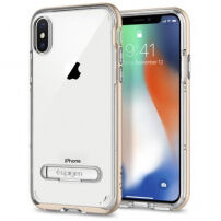 Spigenbeschermkap met magnetische standaard voor Apple iPhone XS - goud