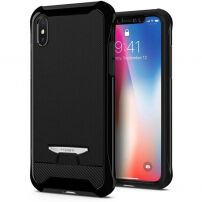 Spigen Signature beschermhoes van kunststof en polycarbonaat voor de volgende toepassingen Apple iPhone XS - zwart