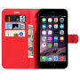 Leren koffer met geïntegreerde standaard en vak voor documenten Apple-iPhone 8 Plus / 7 Plus - rood